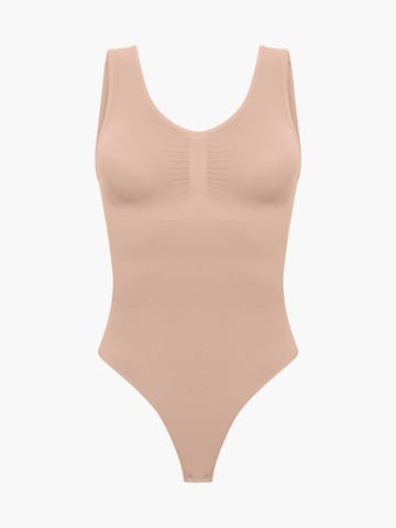 creamy Shapingbody 'Tank Bodysuit Sculpting Shapewear mit String' in Beige: Vorderseite