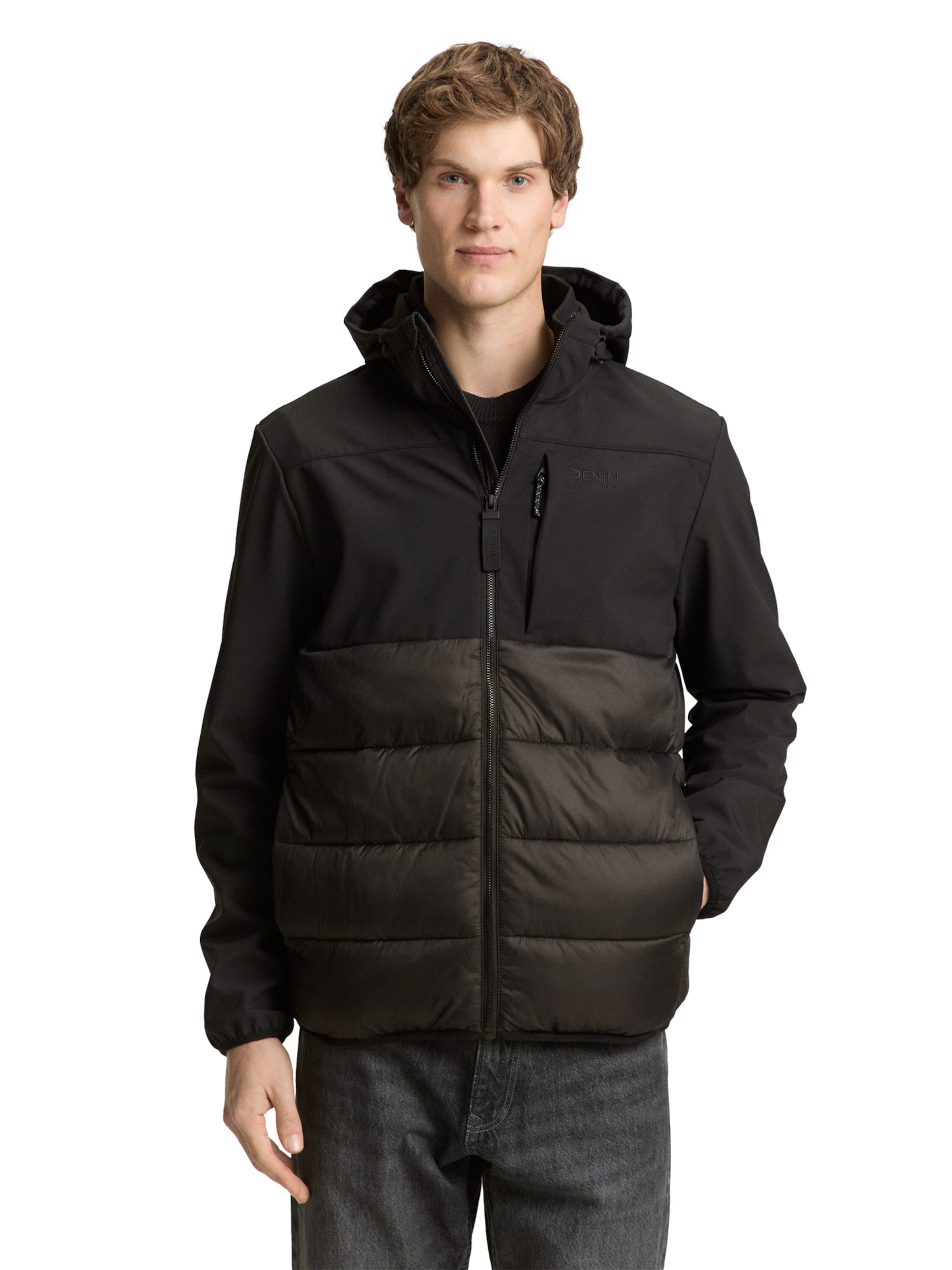 TOM TAILOR DENIM - Chaqueta de entretiempo en negro: frente