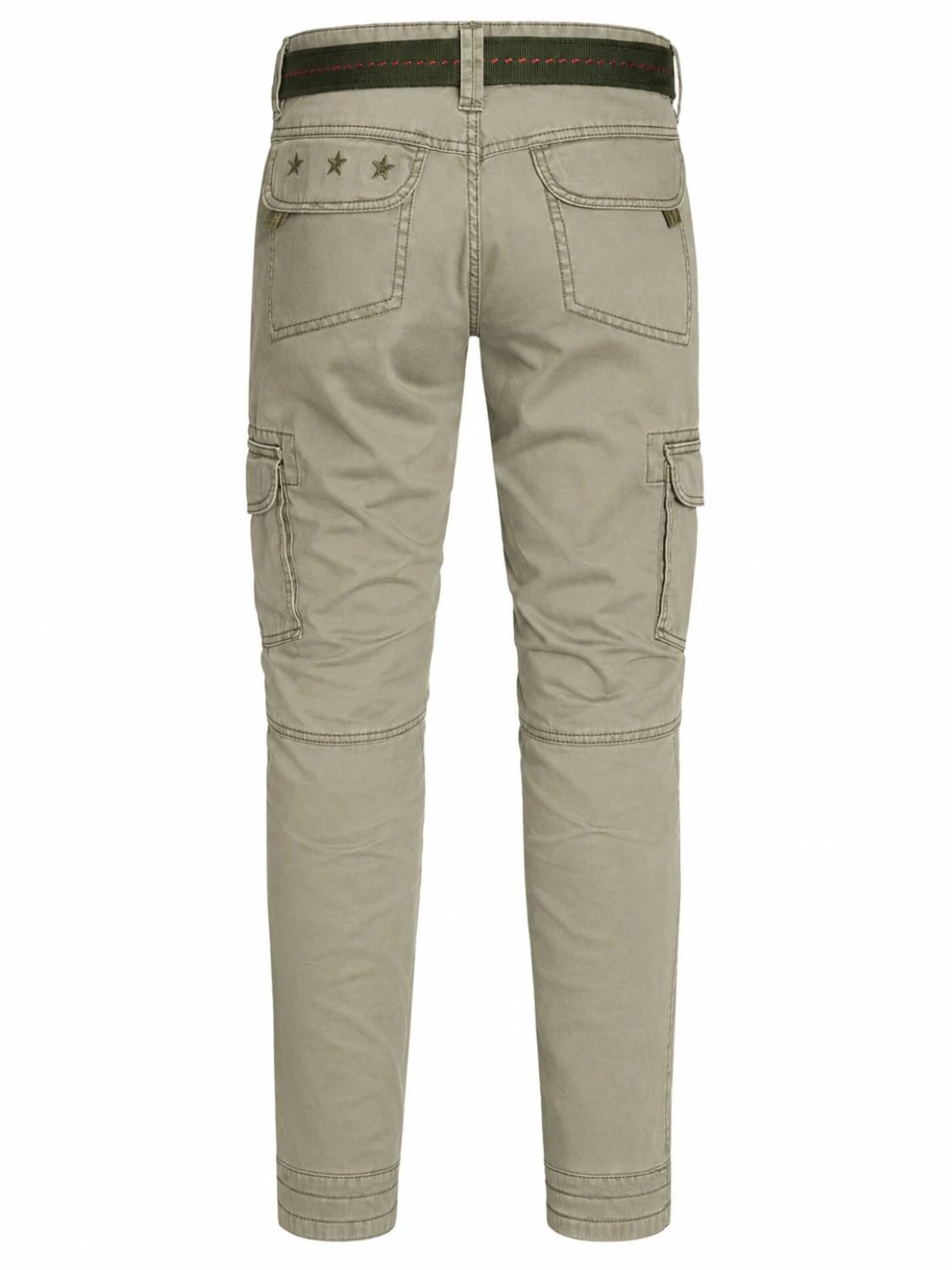 TIMEZONE - regular Pantalón cargo 'TIMEZONE BenitoTZ Herren-Cargohose 100% Baumwolle inkl. Gürtel 4227 Light Tank Green' en verde
