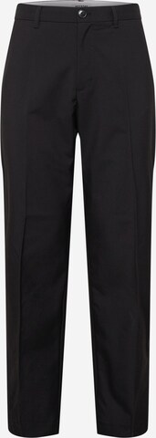 WEEKDAY Regular Trousers with creases 'Lewis' in Black: front