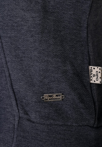 CIPO & BAXX Warme Sweatjacke mit doppeltem Kragen in Blau