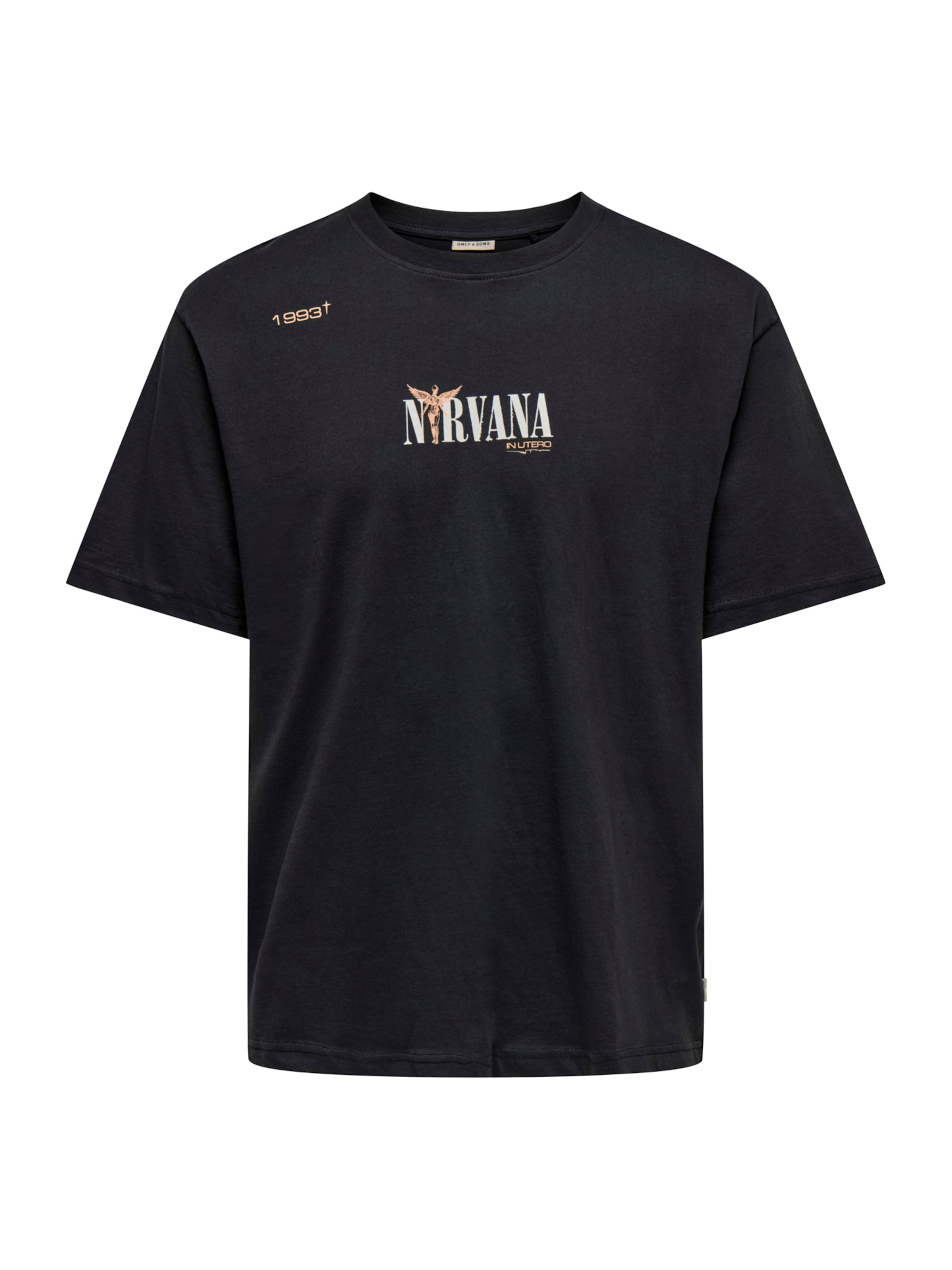 Only & Sons T-Shirt 'ONSNIRVANA' in Schwarz: Vorderseite