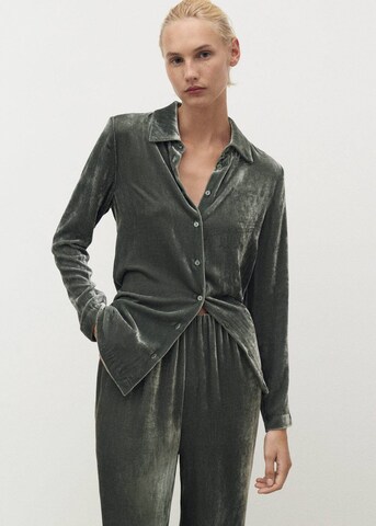 MANGO Pajama Pants 'Xbluti' in Green