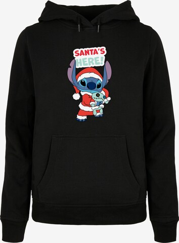 Sweat-shirt 'Lilo And Stitch - Santa Is Here' ABSOLUTE CULT en noir : devant