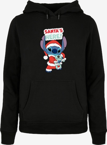 Felpa 'Lilo And Stitch - Santa Is Here' di ABSOLUTE CULT in nero: frontale