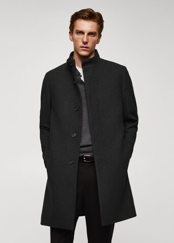 MANGO MAN Between-Seasons Coat 'Funnel' in Grey: front