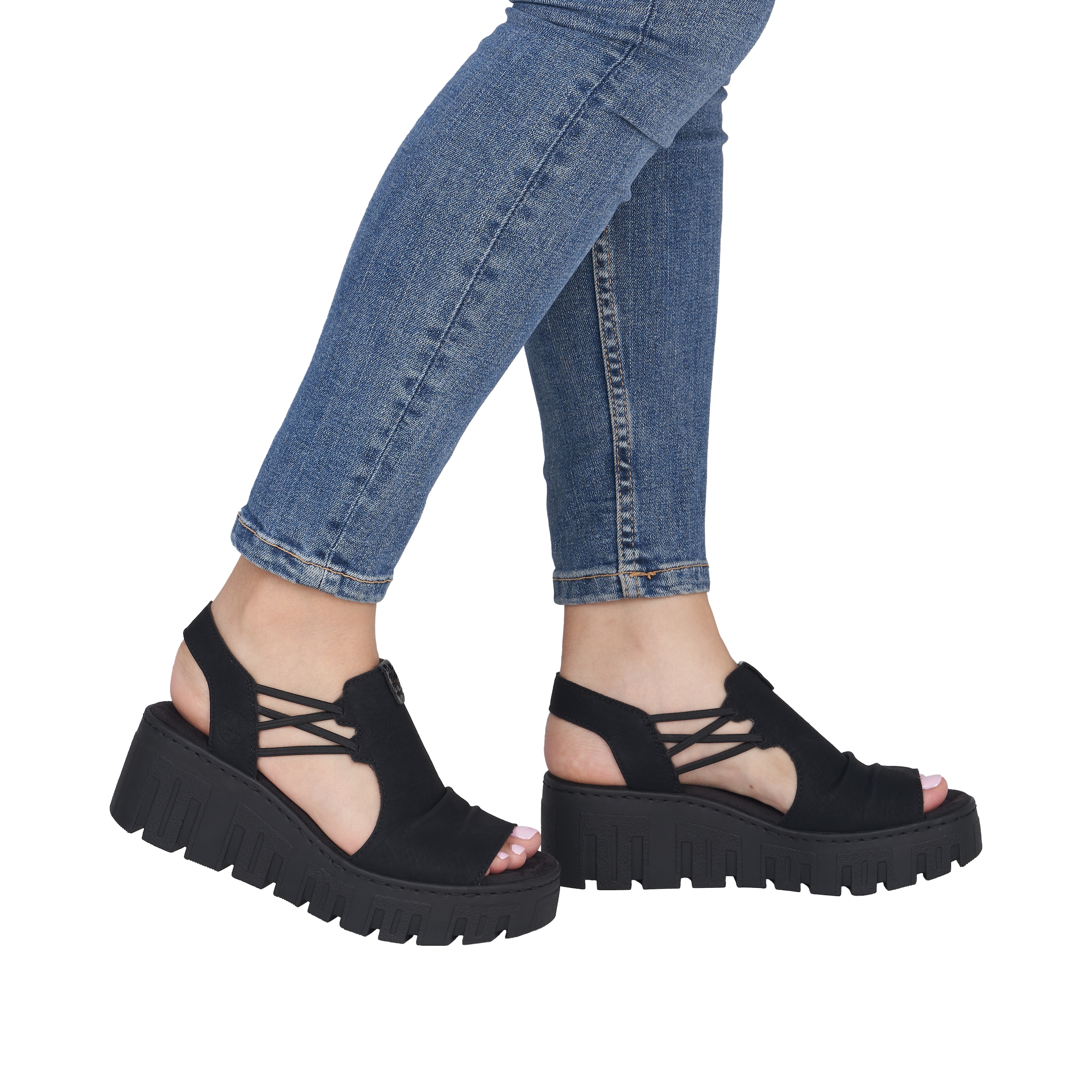 Rieker Sandale in Schwarz: Vorderseite