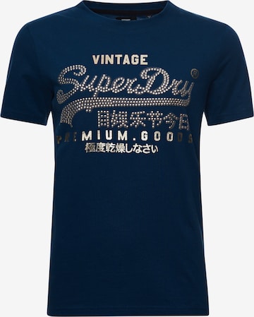 Superdry Тениска в синьо: отпред