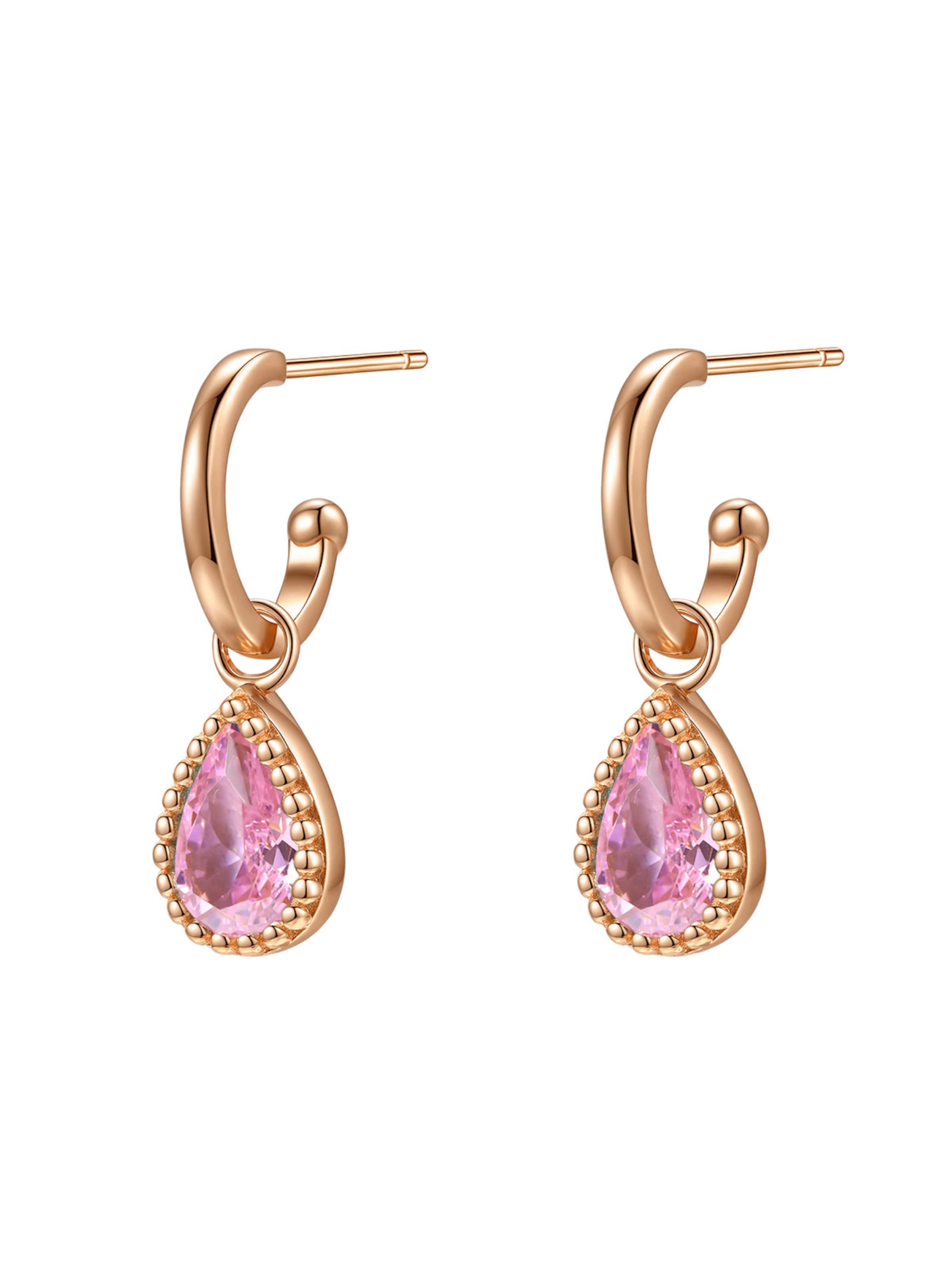 Boucles d'oreilles 'October Birthstone' Hey Happiness en or : devant