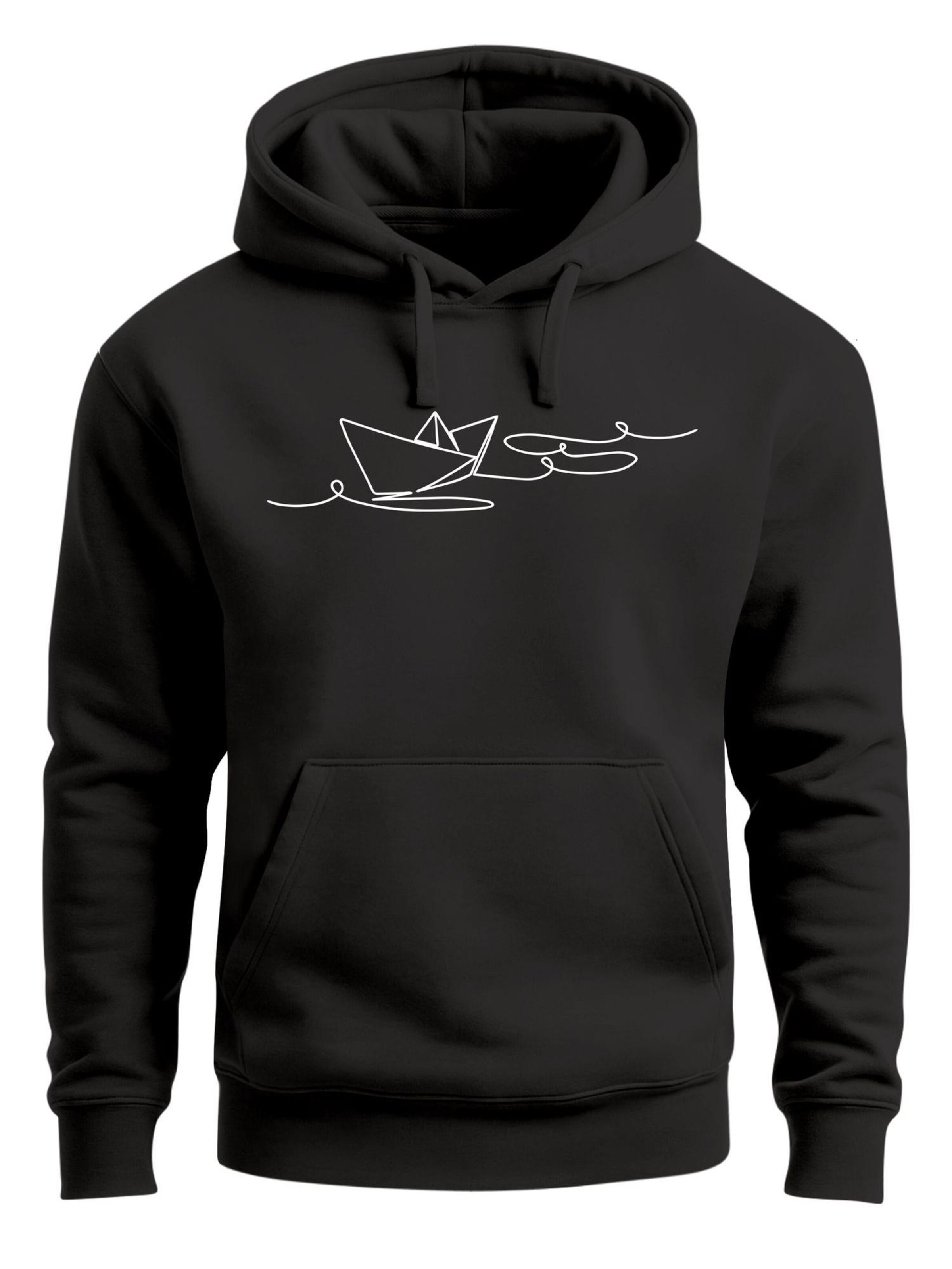 Neverless Sweatshirt 'Paperschiff'‌‌‌‌‌‌‌ in Schwarz: Vorderseite