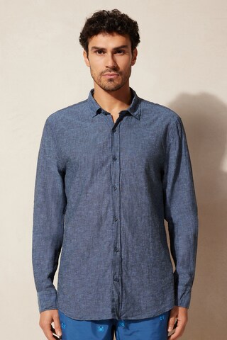 INTIMISSIMI Regular fit Button Up Shirt in Blue: front