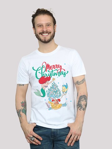 F4NT4STIC Shirt 'Disney Arielle die Meerjungfrau Weihnachten' in Wit: voorkant