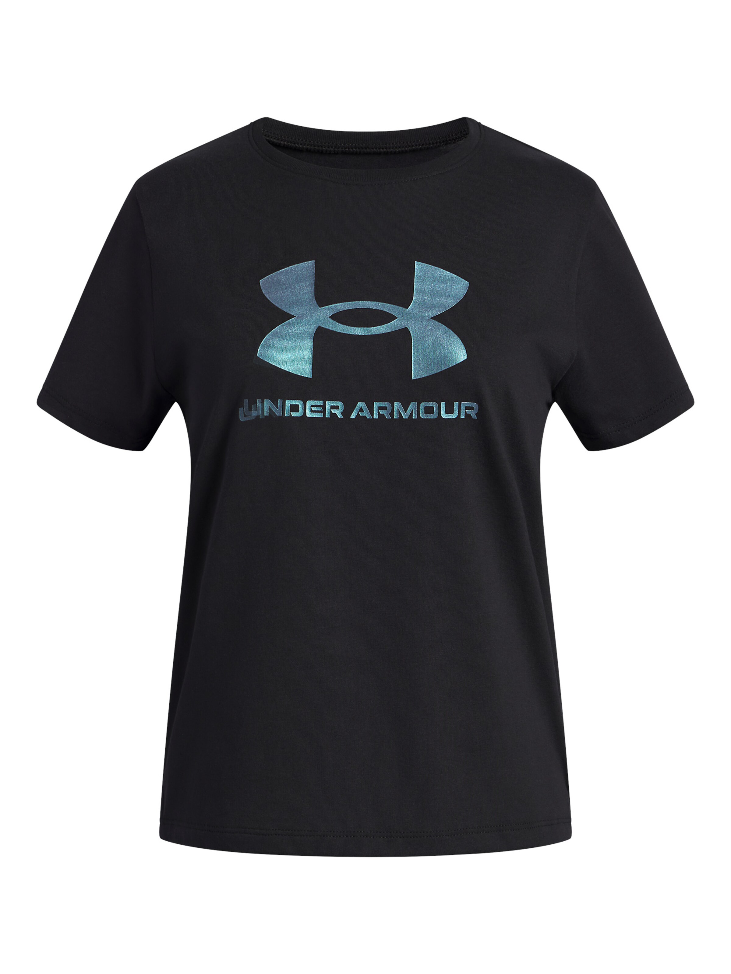 UNDER ARMOUR Shirt 'Rival Shimmer' in Zwart: voorkant