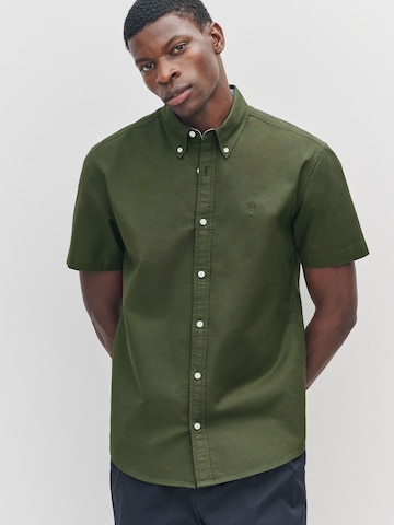 Next Regular fit Button Up Shirt in Green: front