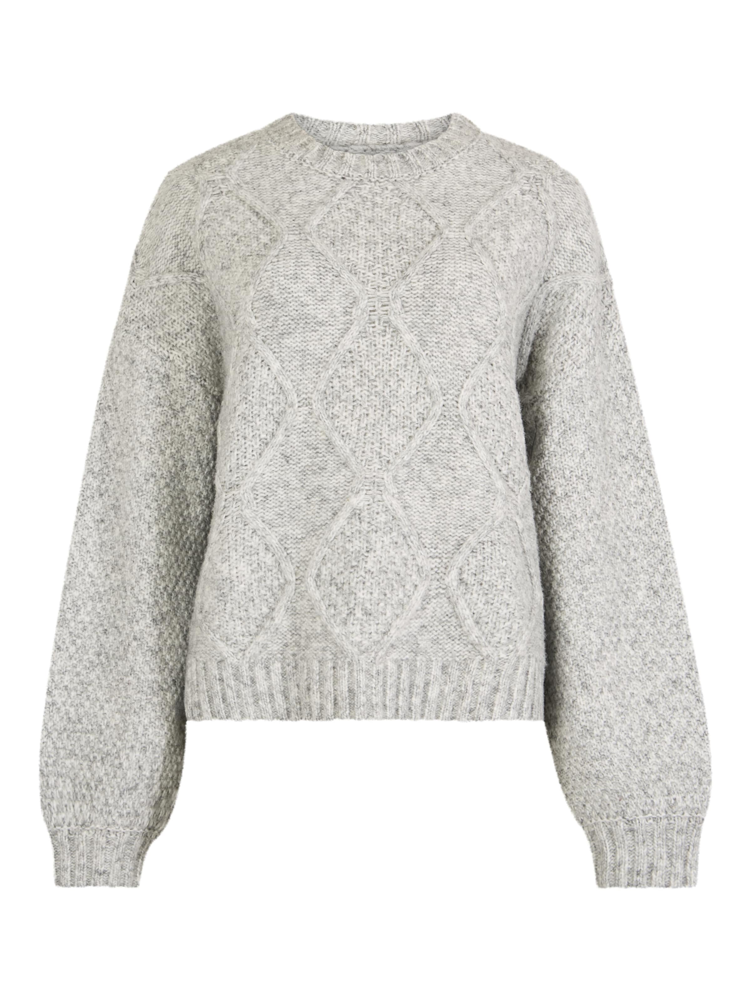 Apricot Chunky Cable Knit Crop Jumper ' ' in grau, Produktansicht