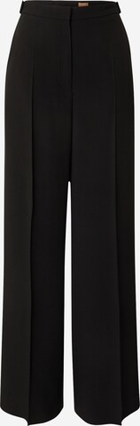 Pantalon à plis 'Tacilana' BOSS en noir : devant