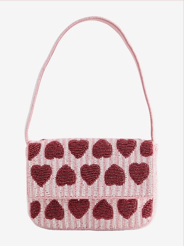 Next Olkalaukku 'Heart Beaded' värissä vaaleanpunainen: etupuoli
