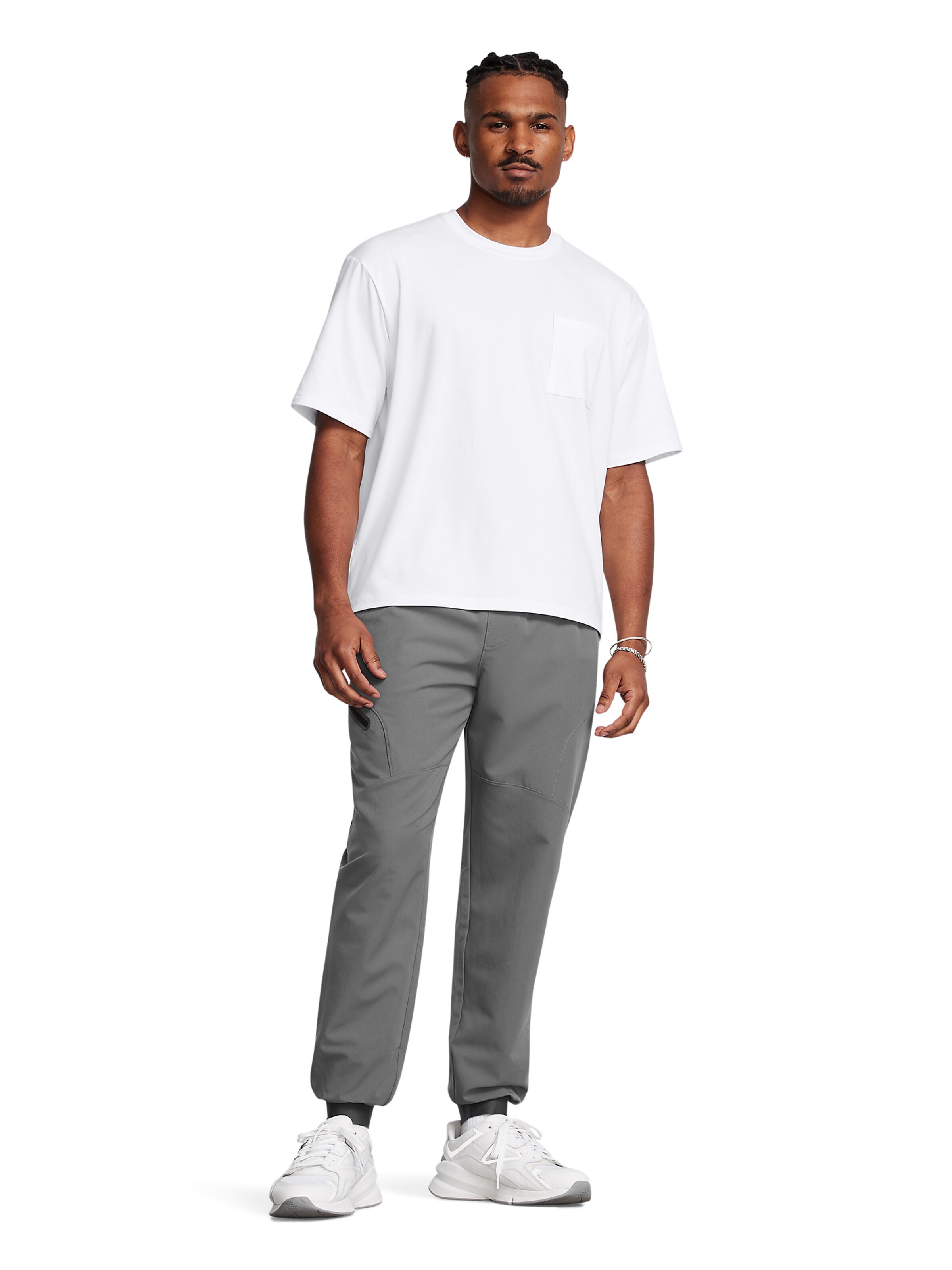 UNDER ARMOUR Tapered Workout Pants 'Unstoppable' in Grey