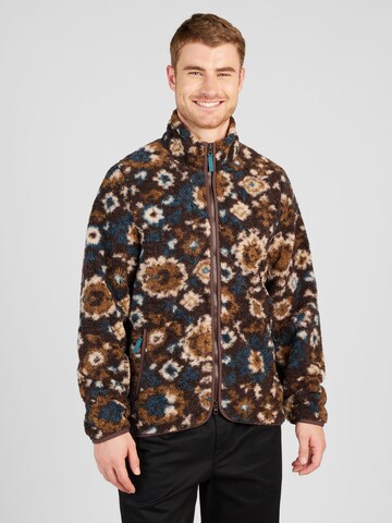 Abercrombie & FitchFlis jakna - smeđa boja: prednji dio