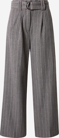 SECOND FEMALE Zvonové kalhoty Kalhoty se sklady v pase – šedá: přední strana