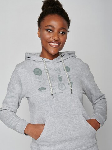 GREENBOMB Sweatshirt 'Bike Mushrooms 2' in Grijs