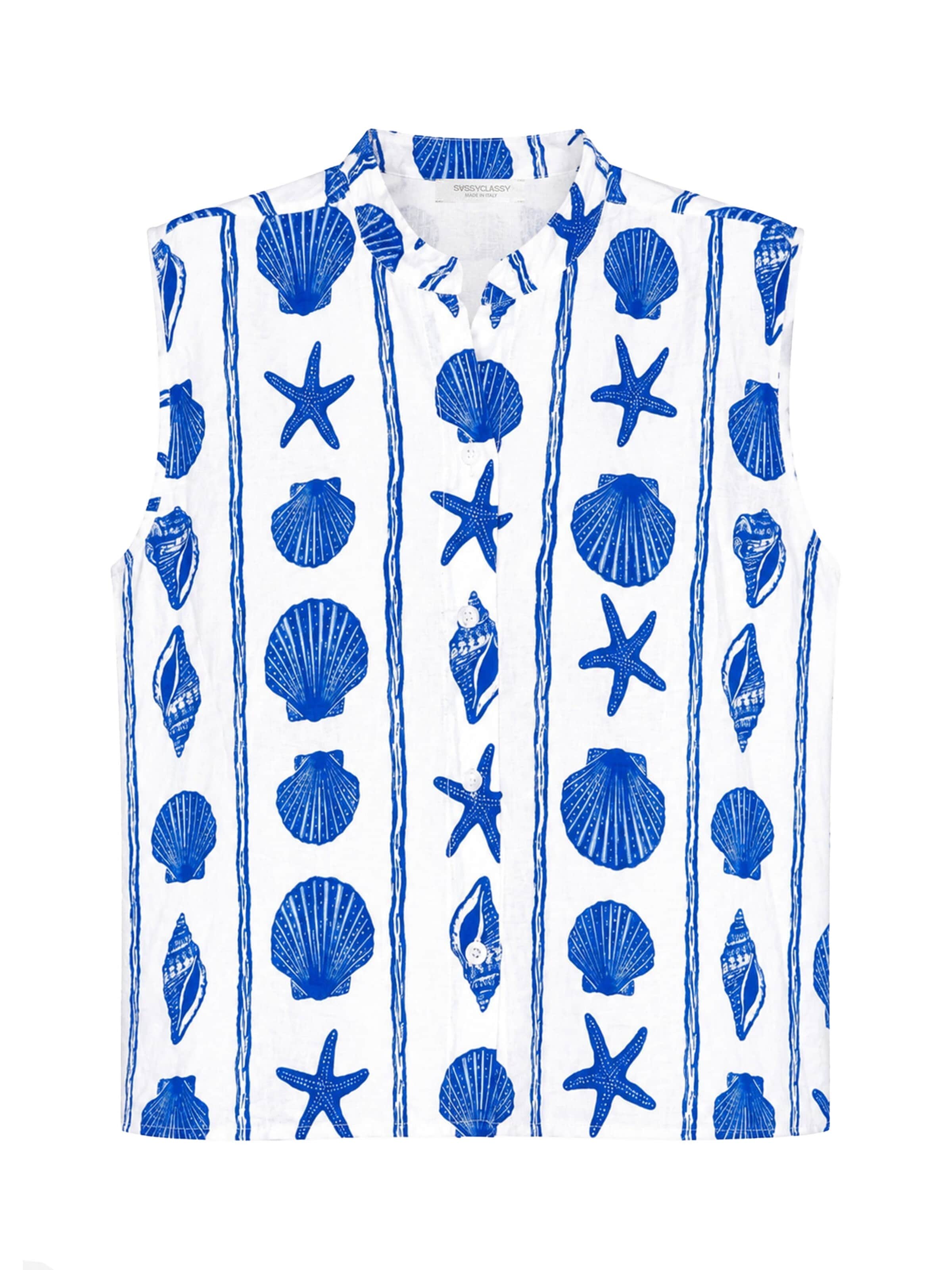 SASSYCLASSY Blouse in Blue: front