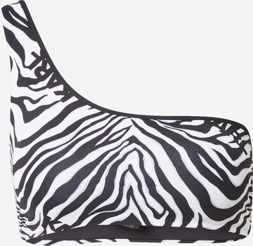 Karl Lagerfeld Bikini Top 'Zebra' in Black: front