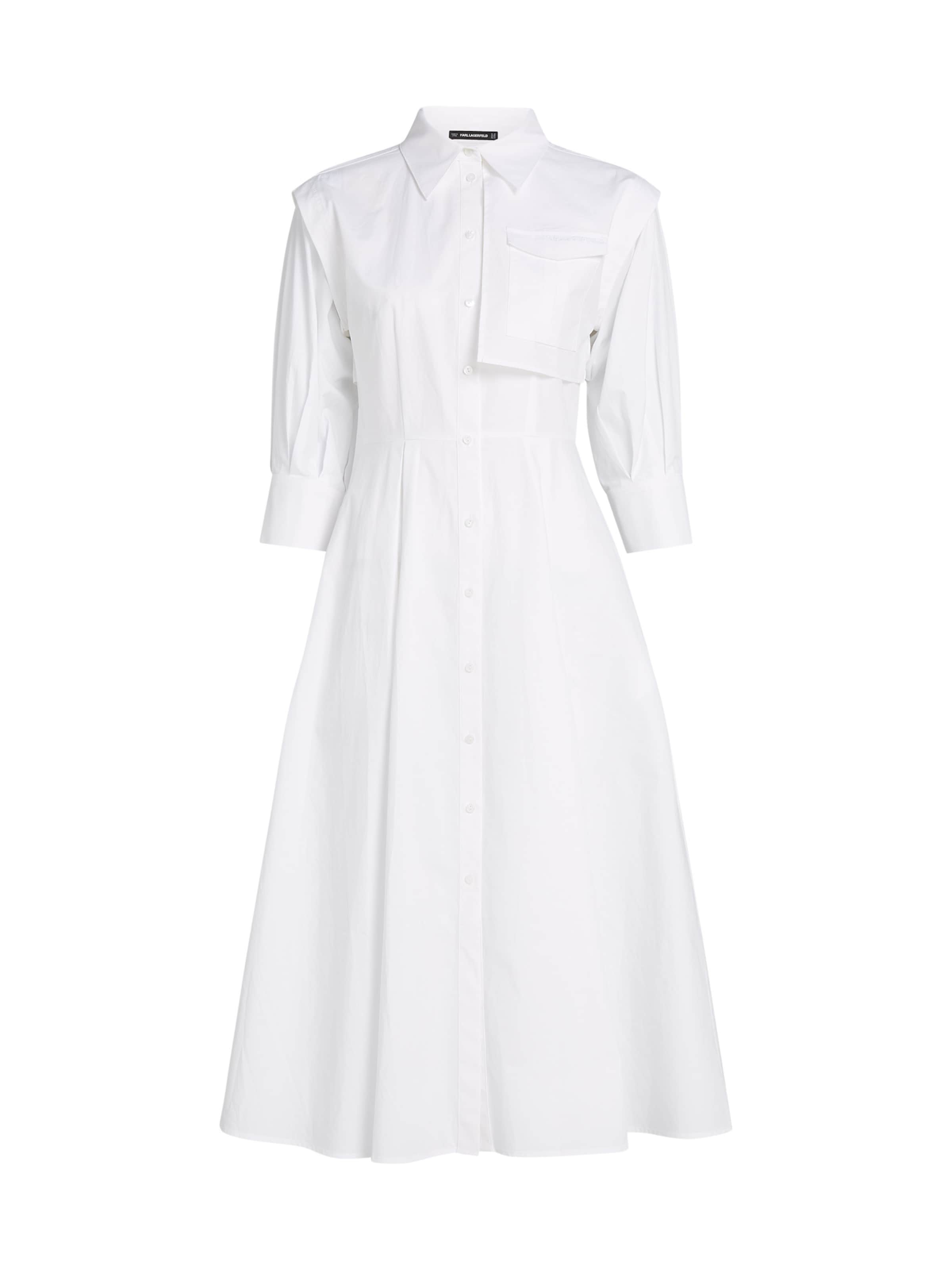 Karl LagerfeldKošulja haljina - bijela boja: prednji dio
