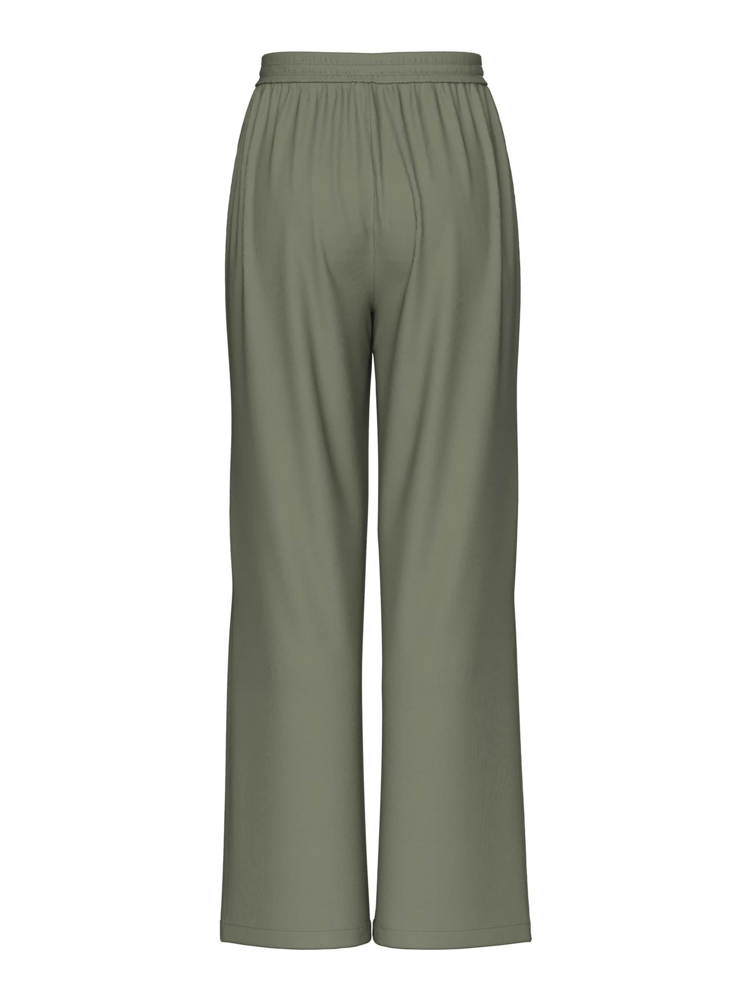 PIECES Laiad sääred Püksid 'PCNya', värv roheline