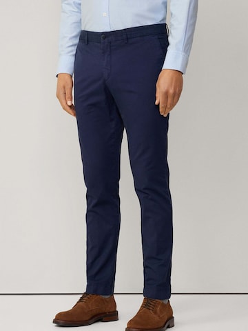 Hackett London Slimfit Chino 'Gmd Texture' in Blauw: voorkant