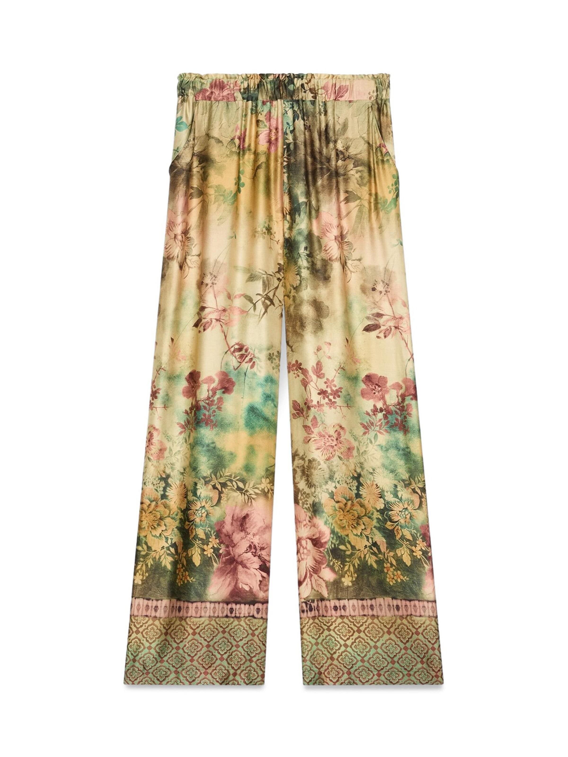 évasé Pantalon Fiorella Rubino en beige : devant