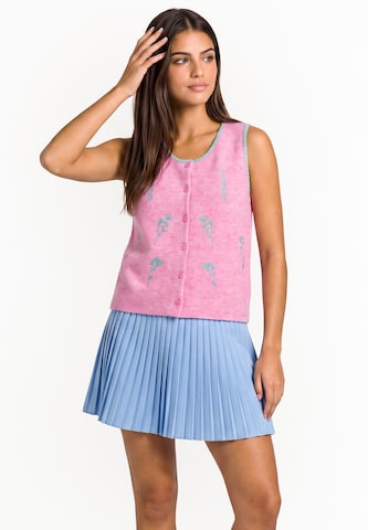 MYMO Gebreide bodywarmer in Roze: voorkant