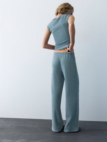 Pull&Bear Široký strih Nohavice - Modrá