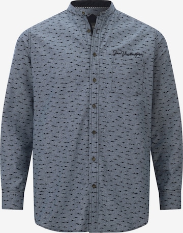Jan Vanderstorm Comfort fit Overhemd 'Leifbjorn' in Blauw: voorkant