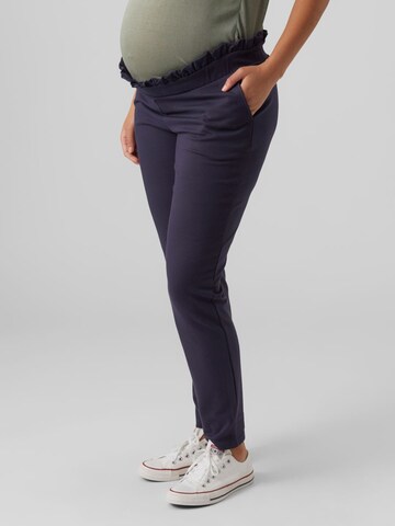 MAMALICIOUS Tapered Broek 'Lif' in Blauw