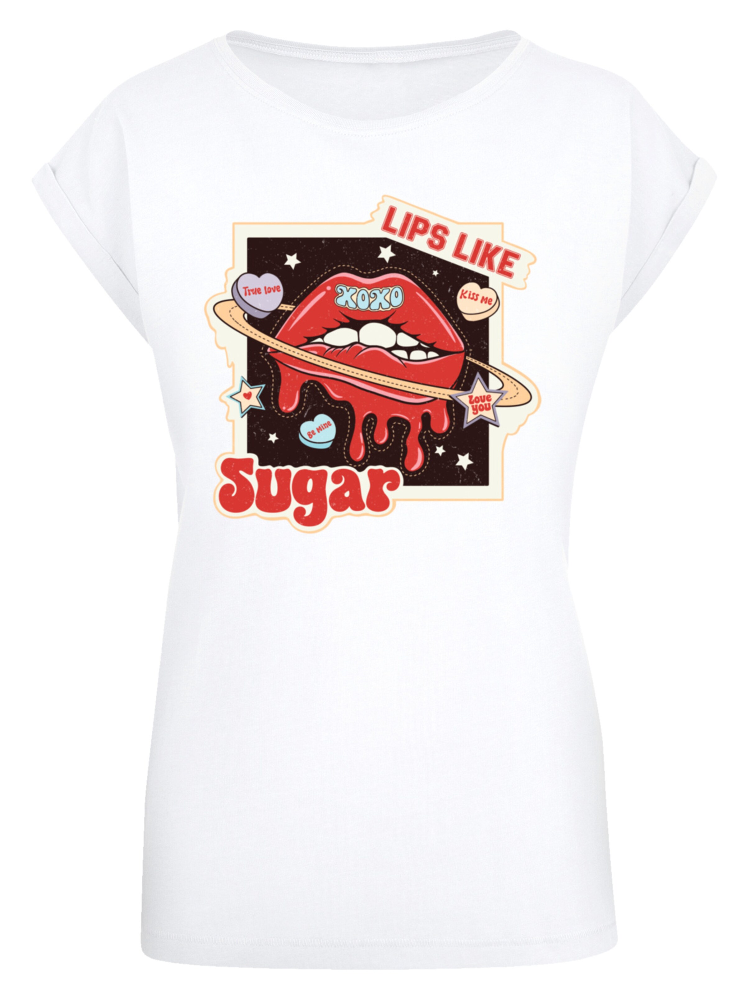 T-shirt 'Lips like sugar retro fashion  Valentinstag' F4NT4STIC en blanc : devant