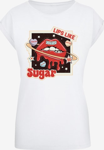 T-shirt 'Lips like sugar retro fashion Valentinstag' F4NT4STIC en blanc : devant