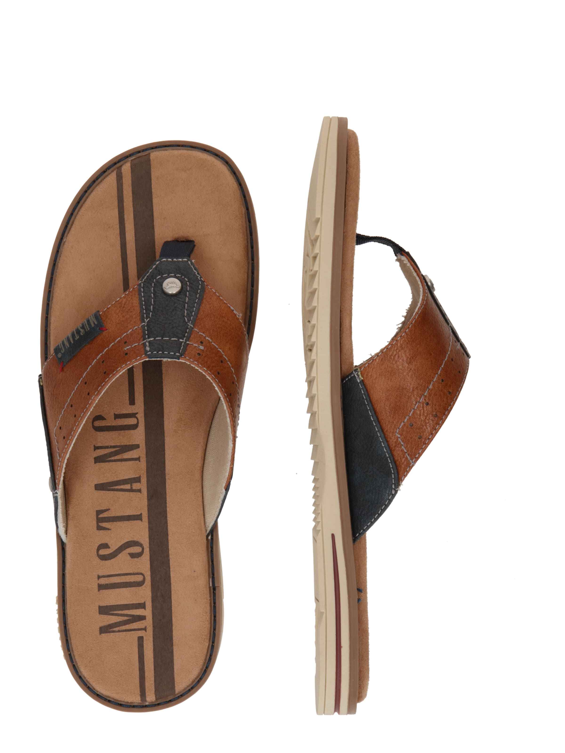 MUSTANG T-Bar Sandals in Brown
