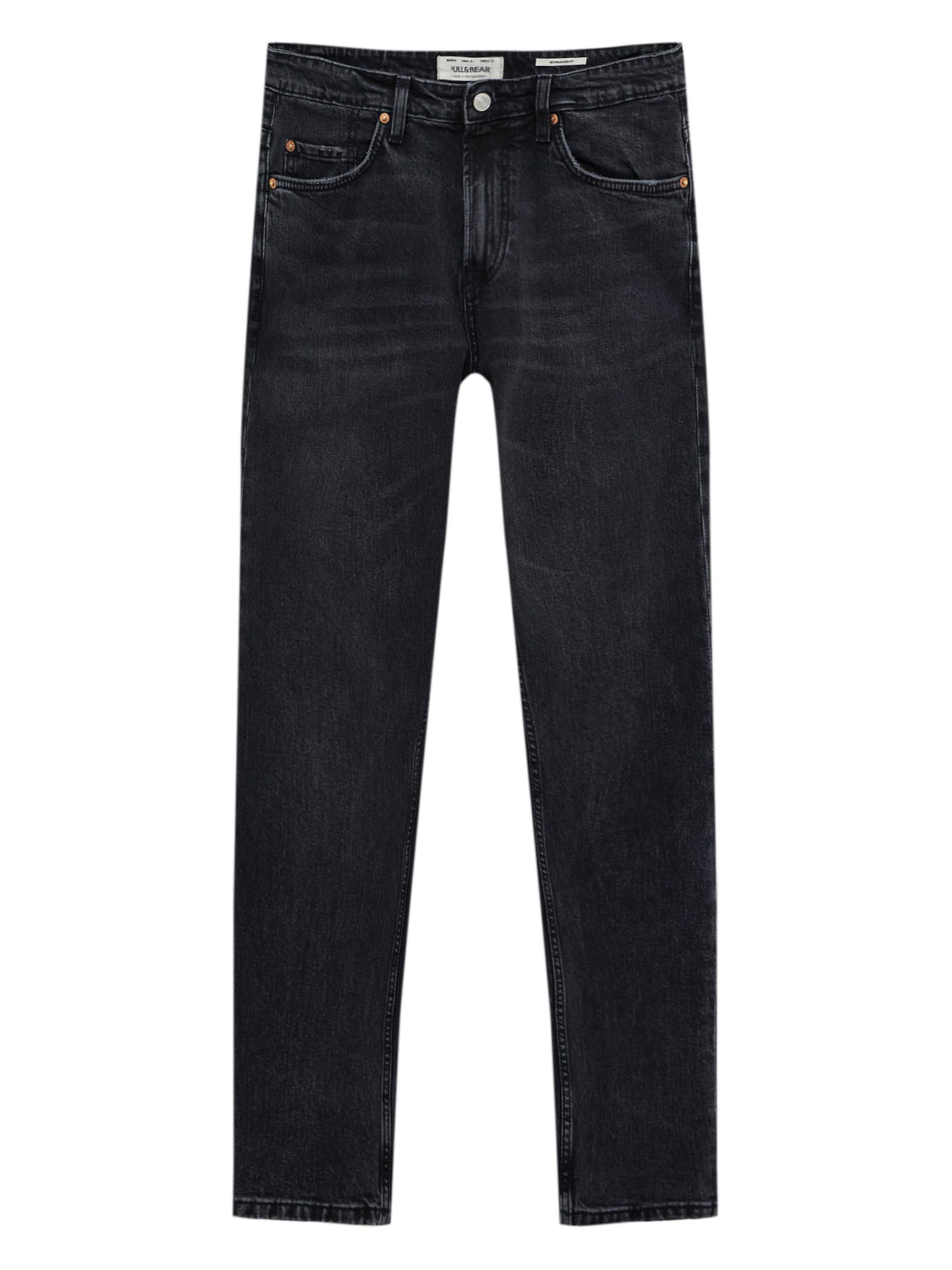 Pull&Bear Regular Дънки в черно: отпред