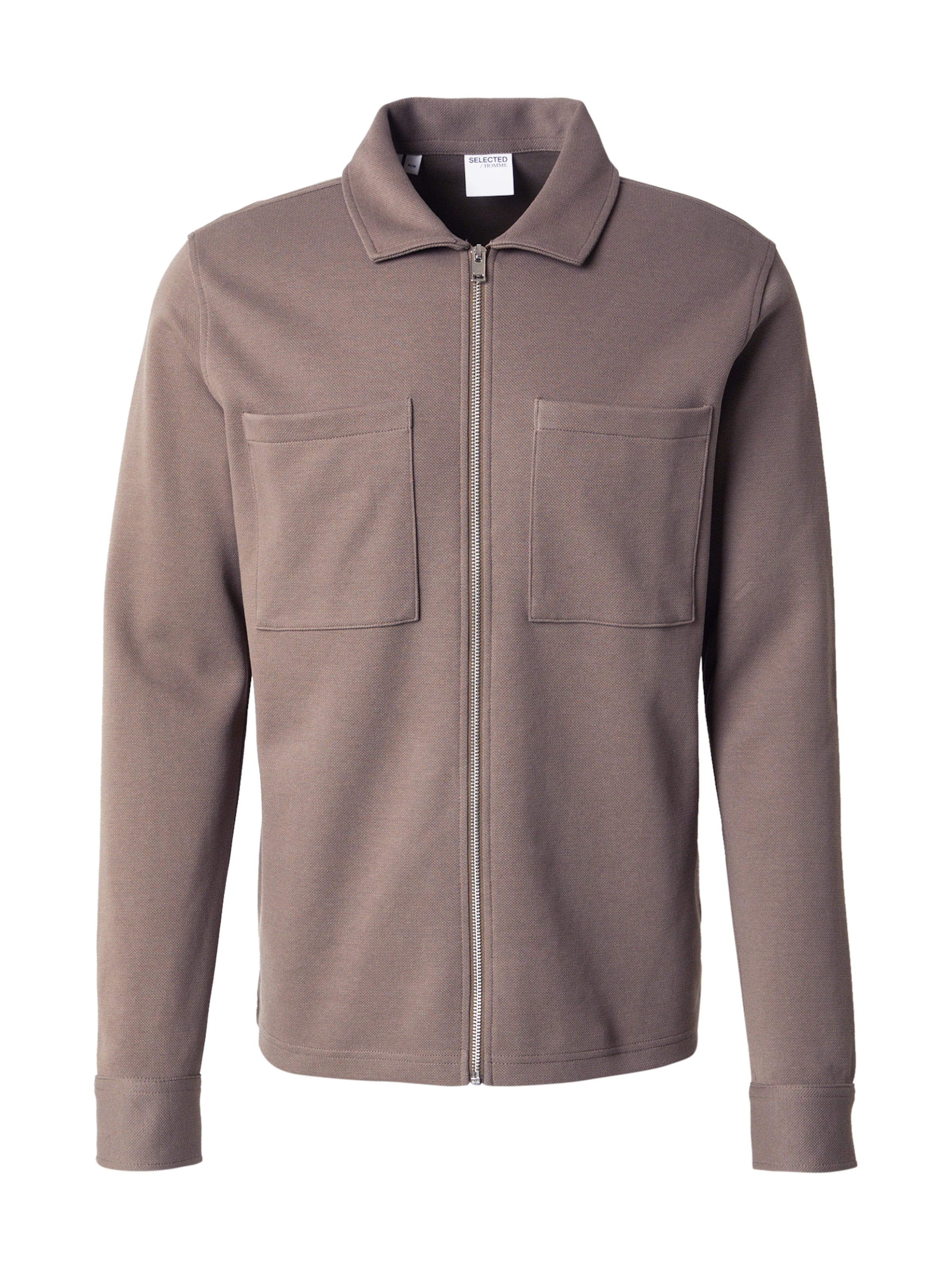 SELECTED Sweatjacke 'SLHJACKIE' in Braun: Vorderseite
