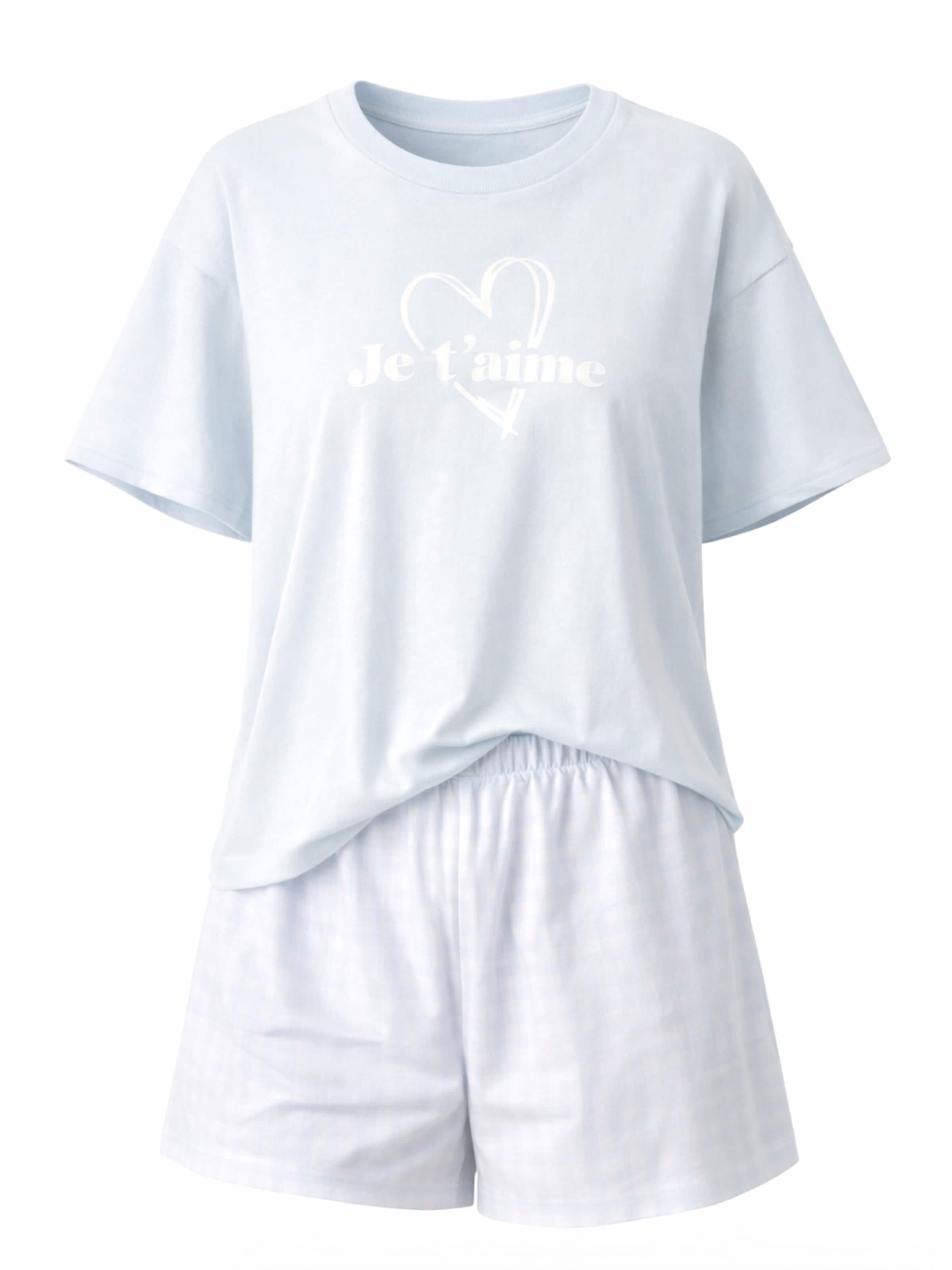 LEAFLETIC - Pijama de pantalón corto 'Leafletic Women’s Nightwear set' en azul: frente