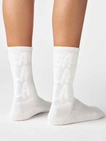 Von Jungfeld Socks 'Embossed' in White