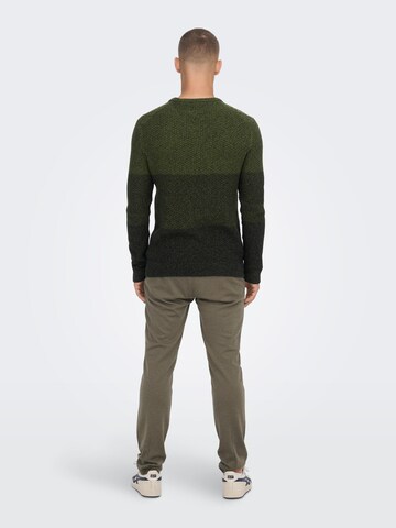 Only & Sons Pullover 'Tuck' in Grün