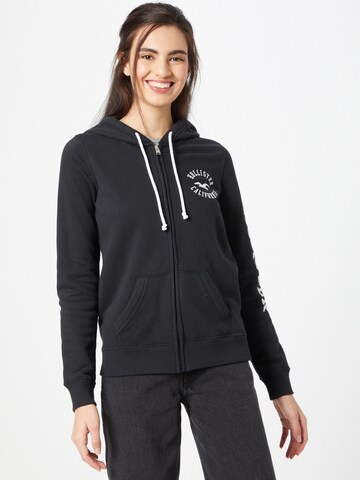 HOLLISTER - Sudadera con cremallera en negro: frente