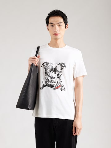 T-Shirt 'Dubrox' HUGO en beige : devant