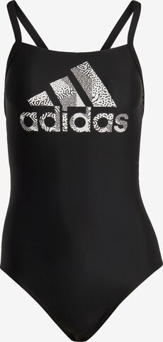 ADIDAS SPORTSWEAR Bustier Strój kąpielowy sportowy 'Big Logo' w kolorze czarny: przód