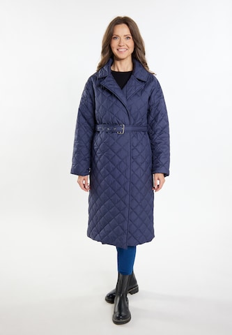 Usha Wintermantel in Blauw: voorkant