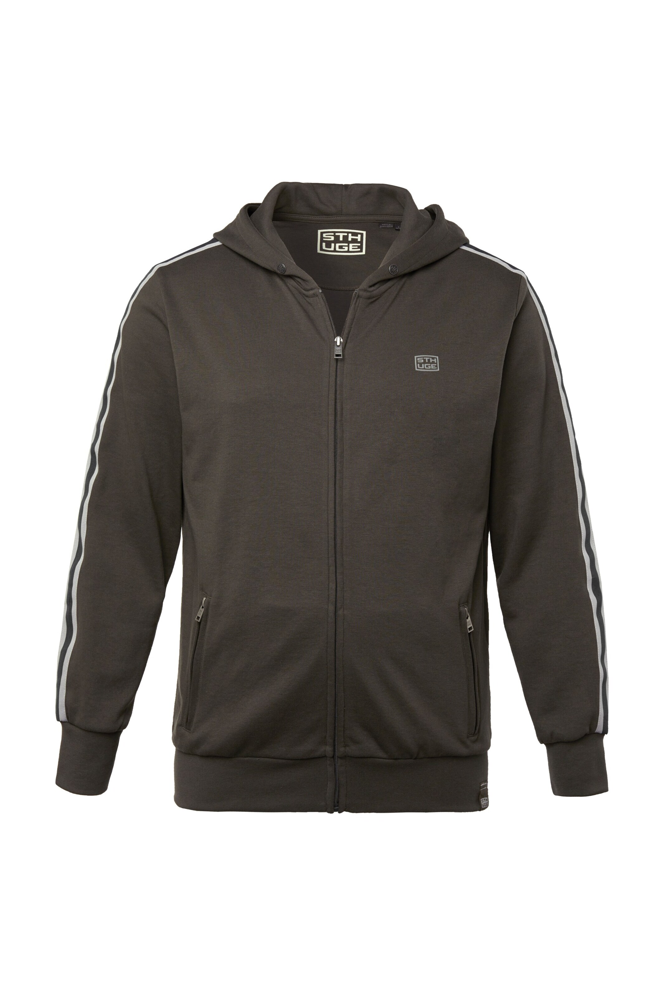 STHUGE Sweat jacket in Brown: front