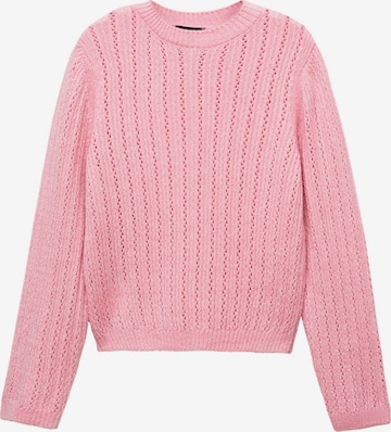 MANGO Pullover 'PIQUETON' i pink: forside