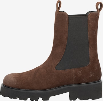 JOOP! - Botas chelsea 'Velluto Stampa Mariana' em castanho: frente